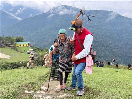 Voter at Kurung Kumey during the 1st Phase of General Elections-2024, in Arunachal Pradesh on April 19, 2024.