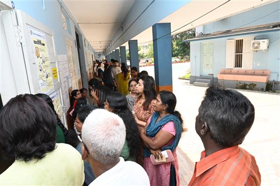 Polling progressing in Kerala. Glimpses from St.Joseph Higher Secondary School, General Hospital Junction, Thiruvananthapuram