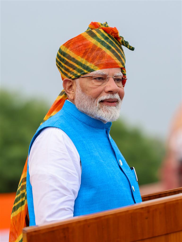 PM addressing the Nation on the occasion of 78th Independence Day at Red Fort, in Delhi on August 15, 2024.