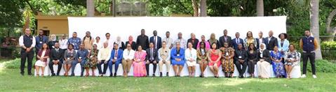 The Secretary, Department of Administrative Reforms and Public Grievances and Director General, National Centre for Good Governance (NCGG), Shri V. Srinivas in a group photograph during the Valedictory Session of CBP for FIPIC - IORA countries at NCGG, in New Delhi on August 17, 2024.