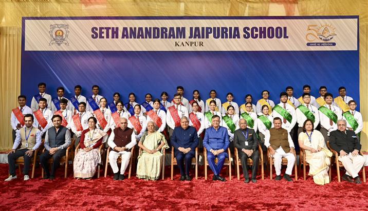 The Vice President of India, Shri Jagdeep Dhankhar graced the Golden Jubilee Celebrations of Seth Anandram Jaipuria School at Kanpur, in Uttar Pradesh on December 01, 2024.