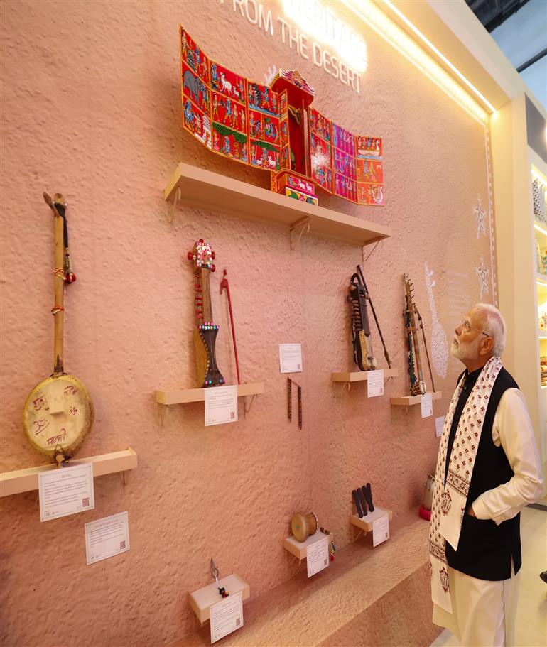 PM attends Exhibition of Rising Rajasthan Global Investment Summit 2024 in Jaipur, Rajasthan on December 09, 2024.