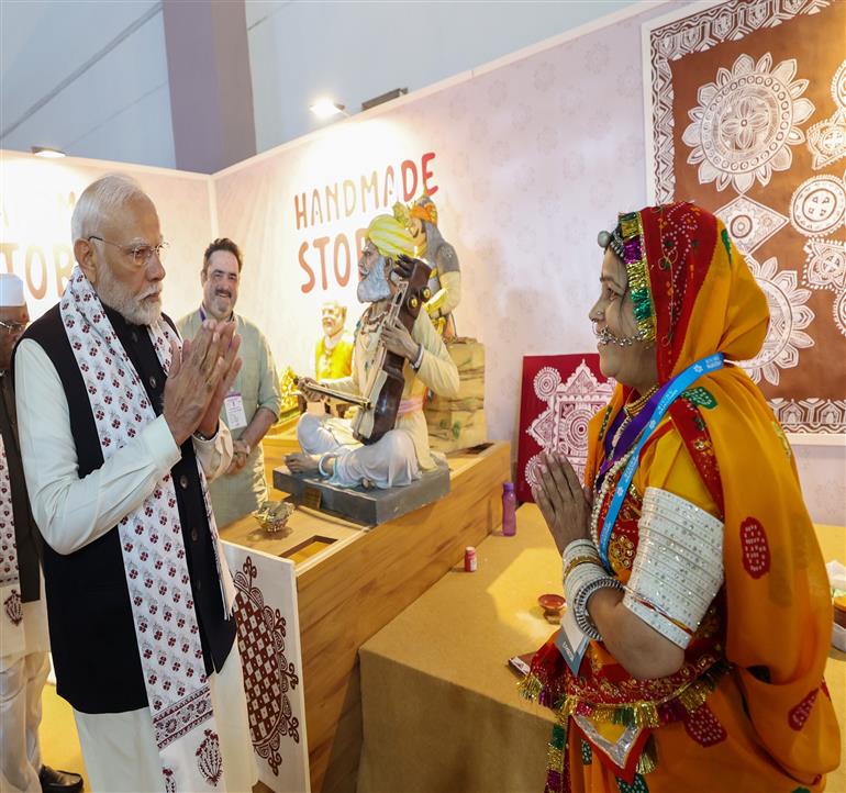 PM attends Exhibition of Rising Rajasthan Global Investment Summit 2024 in Jaipur, Rajasthan on December 09, 2024.