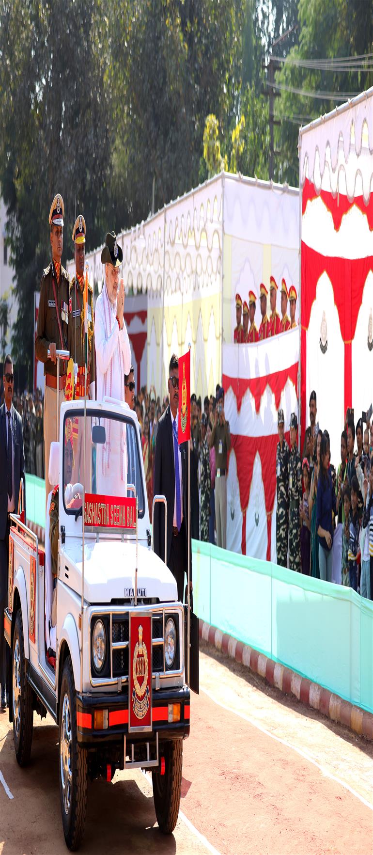 The Union Minister for Home Affairs and Cooperation, Shri Amit Shah attends the 61st Raising Day function of Sashastra Seema Bal (SSB) as a Chief Guest at Siliguri, in West Bengal on December 20, 2024.