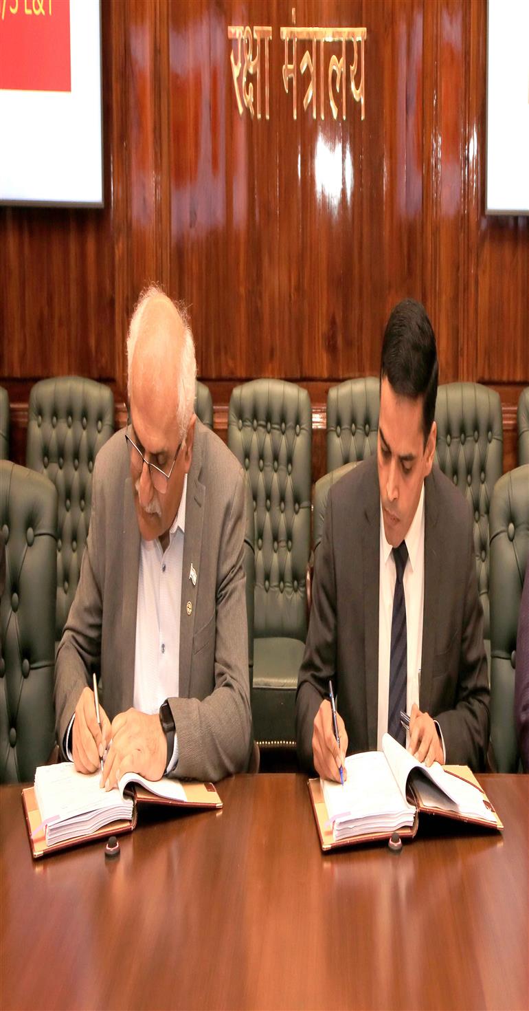 The Ministry of Defence has signed a contract with Larsen & Toubro Limited for procurement of 155 mm/52 calibre K9 VAJRA-T Self-Propelled Tracked Artillery Guns for the Indian Army under Buy (Indian) category at South Block, in New Delhi on December 20, 2024.