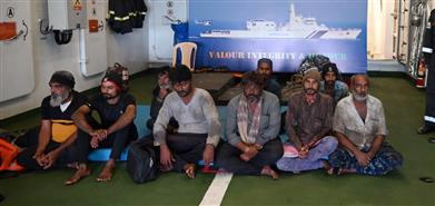 Indian Coast Guard rescues crew of nine after vessel sinks in Arabian Sea on December 26, 2024.