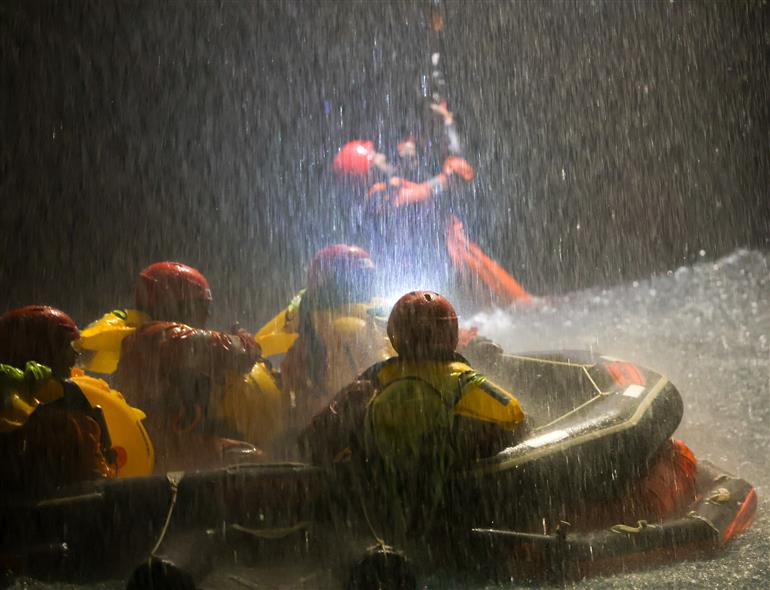 PM at the inauguration of ONGC Sea Survival Centre at Betul, in Goa on February 06, 2024.