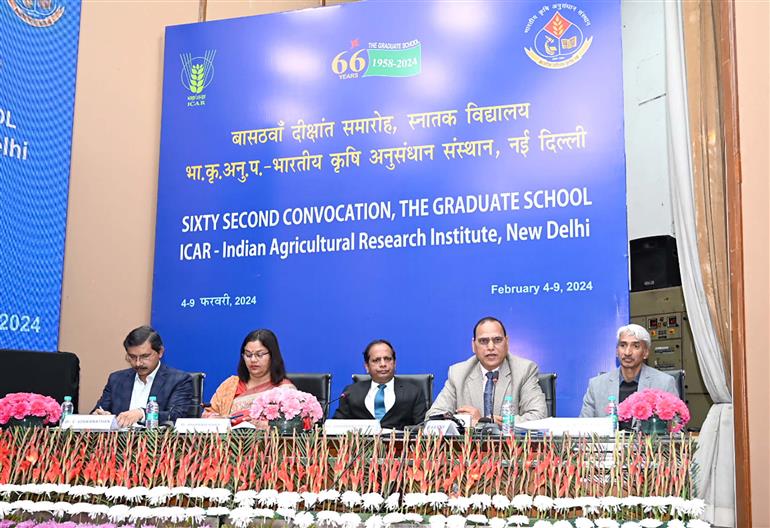 The Director, Indian Agricultural Research Institute (IARI), Dr Ashok Kumar Singh addressing a Press Conference on ICAR-IARI’s 62nd Convocation, in New Delhi on February 08, 2024.