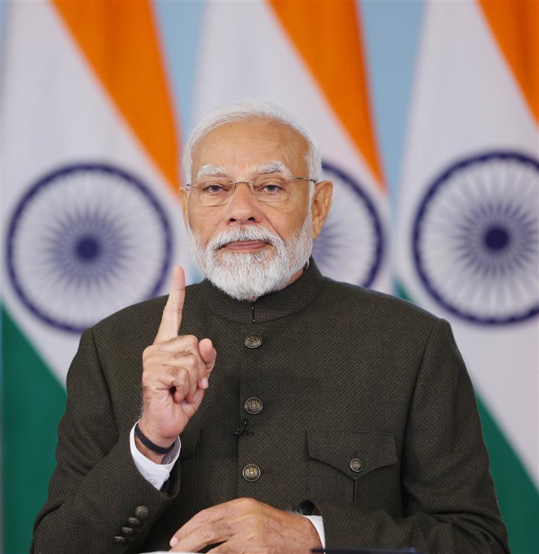 PM addresses ‘Viksit Bharat Viksit Rajasthan’ program via video conferencing on February 16, 2024.