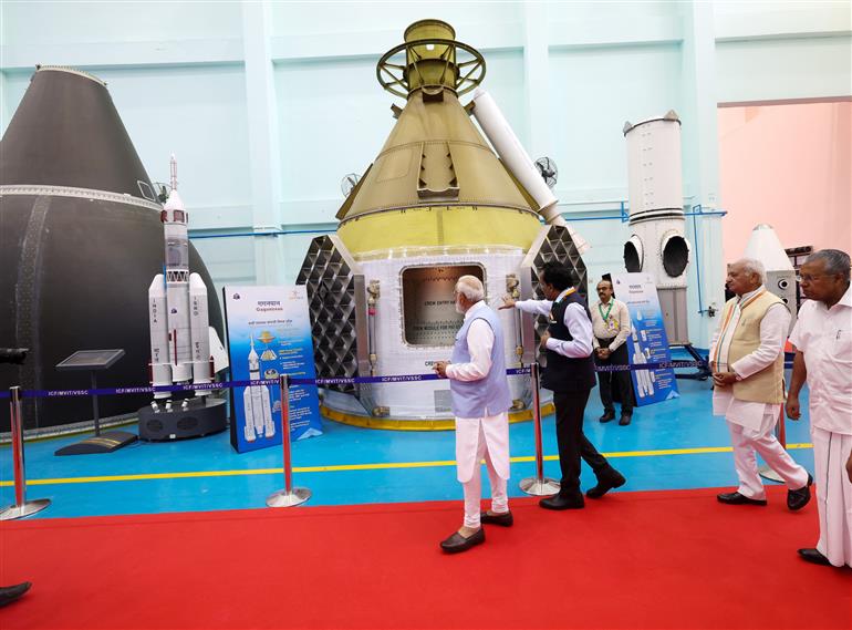 PM visits Vikram Sarabhai Space centre (VSSC) at Thiruvananthapuram, in Kerala on February 27, 2024.