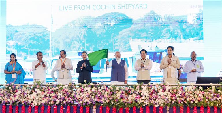 PM launches India’s first indigenous green hydrogen fuel cell inland waterway vessel under the Harit Nauka initiative during the foundation stone laying and inauguration of multiple development projects & dedicates to nation at Thoothukudi, in Tamil Nadu on February 28, 2024.