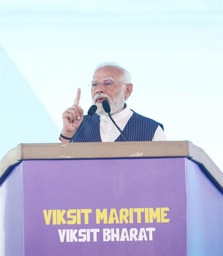 PM addressing at the foundation stone laying and inauguration of multiple development projects & dedicates to nation at Thoothukudi, in Tamil Nadu on February 28, 2024.