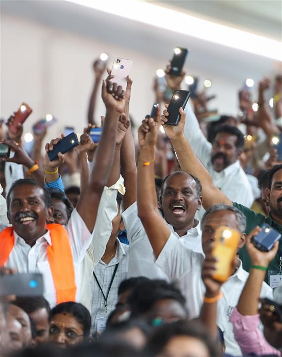 Gathering at foundation stone laying and inauguration of multiple development projects & dedicates to nation at Thoothukudi, in Tamil Nadu on February 28, 2024. PM addressing on the occasion.