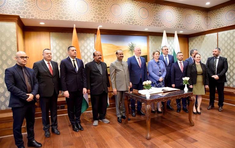 A Parliamentary Delegation from Bulgaria led by the National Assembly of Bulgaria, Mr. Rosen Zhelyazkov called on the Speaker of Lok Sabha, Shri Om Birla, in New Delhi on January 05, 2024.