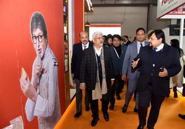 The Secretary, Department of Commerce, Shri Sunil Barthwal visits an exhibition of 7th Edition of Indus Food 2024 at India Exposition Mart, in Uttar Pradesh on January 08, 2024.