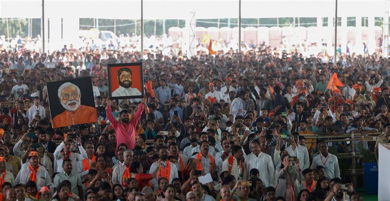 Gathering at the inauguration of 27th National Youth Festival at Nashik, in Maharashtra on January 12, 2024. PM addressing on the occasion.