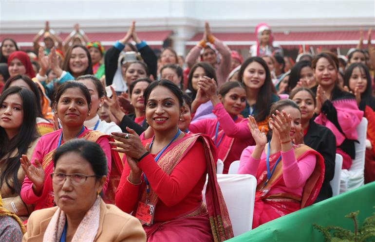 Glimpses of young NCC and NSS volunteers of Republic Day celebrations, in New Delhi on January 24, 2024. PM presents on the occasion.