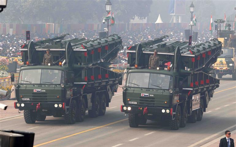 Glimpses of 75th Republic Day Parade at Kartavya Path, in New Delhi on January 26, 2024.