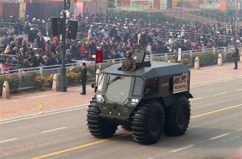 Glimpses of 75th Republic Day Parade at Kartavya Path, in New Delhi on January 26, 2024.