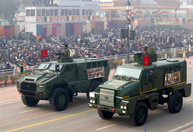 Glimpses of 75th Republic Day Parade at Kartavya Path, in New Delhi on January 26, 2024.