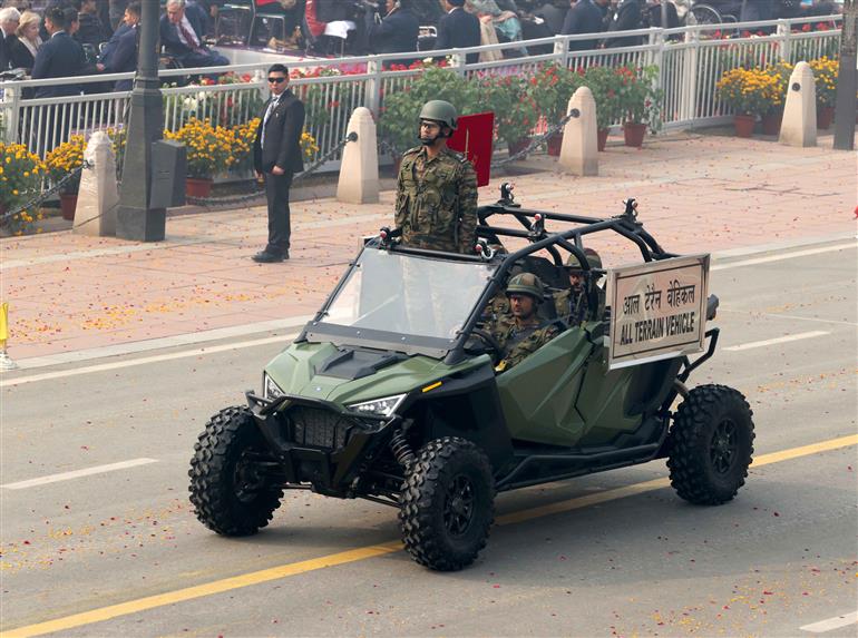 Glimpses of 75th Republic Day Parade at Kartavya Path, in New Delhi on January 26, 2024.