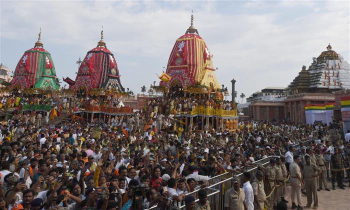 The President, Smt. Droupadi Murmu participates in the annual Rath Yatra festival in Puri, Odisha on July 07, 2024.