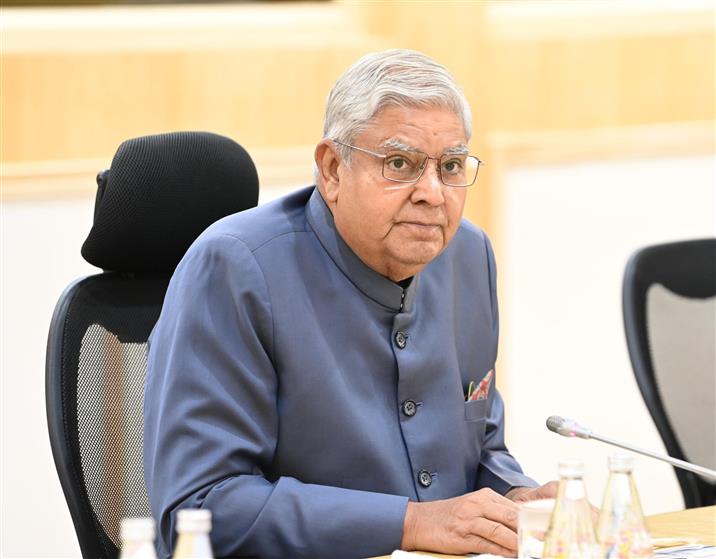 उपराष्ट्रपति श्री जगदीप धनखड़  13 जुलाई, 2024 को नई दिल्ली के विज्ञान भवन में वैश्विक आतंकवाद निरोधक परिषद (जीसीटीसी) द्वारा आयोजित तीसरे साइबर सुरक्षा सम्मेलन को संबोधित करते हुए।