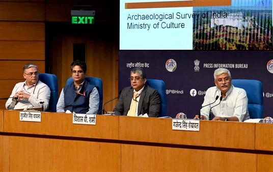 The Union Minister of Culture and Tourism, Shri Gajendra Singh Shekhawat holding a curtain raiser Press Conference on 46th session of UNESCO’s World Heritage Committee Meeting at National Media Centre, in New Delhi on July 19, 2024.