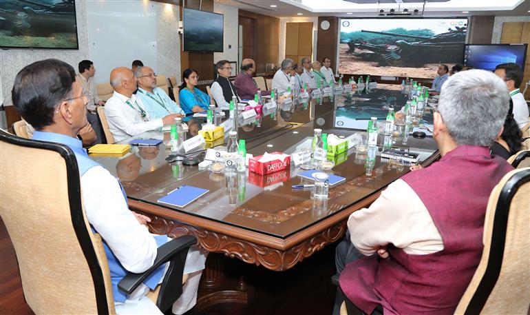 The Minister of State for Defence, Shri Sanjay Seth attends presentation on the recent achievements, major ongoing projects and the future roadmap of DRDO at DRDO Bhawan, in New Delhi on July 24, 2024.