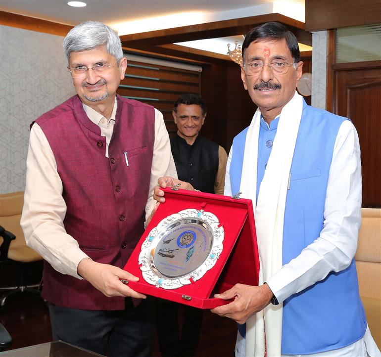 The Minister of State for Defence, Shri Sanjay Seth attends presentation on the recent achievements, major ongoing projects and the future roadmap of DRDO at DRDO Bhawan, in New Delhi on July 24, 2024.