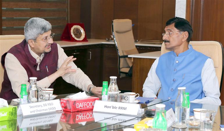 The Minister of State for Defence, Shri Sanjay Seth attends presentation on the recent achievements, major ongoing projects and the future roadmap of DRDO at DRDO Bhawan, in New Delhi on July 24, 2024.