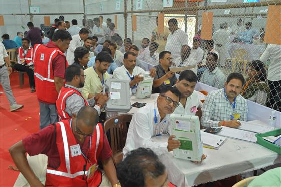 The counting of votes in progress during General Election-2024 at Pune, in Maharashtra on June 04, 2024.