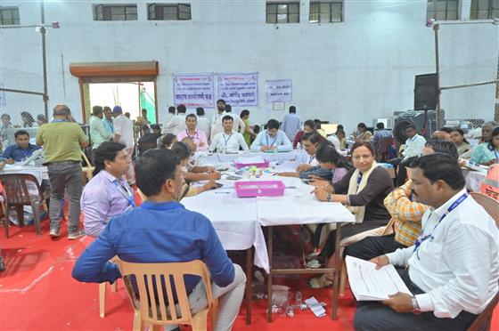 The counting of votes in progress during General Election-2024 at Pune, in Maharashtra on June 04, 2024.