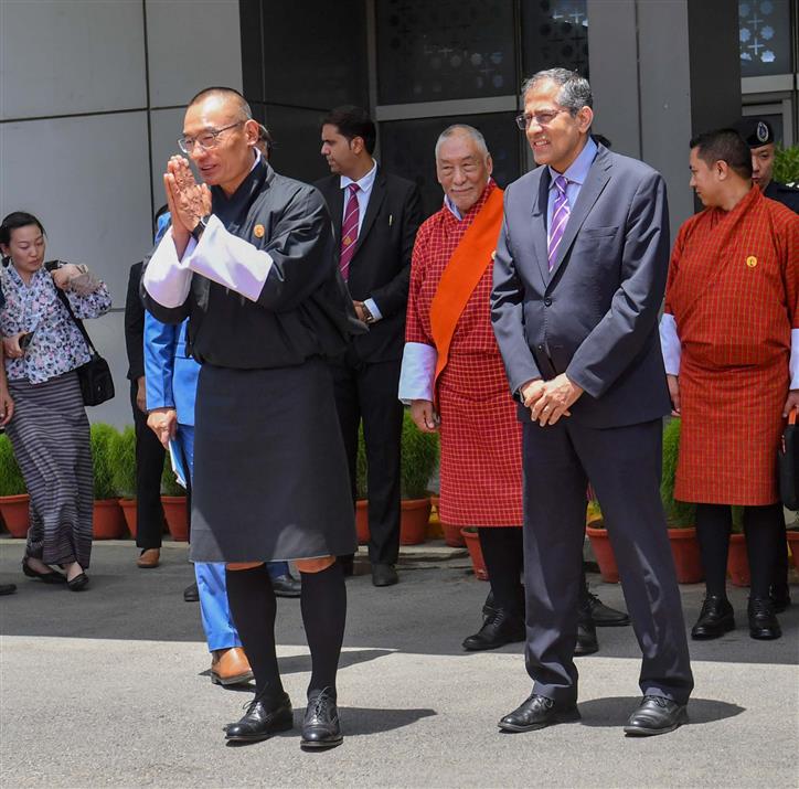 The Prime Minister of Bhutan, Mr. Tshering Tobgay arrives for attending the Swearing-in Ceremony of the Prime Minister of India and the Council of Ministers, in New Delhi on June 09, 2024.