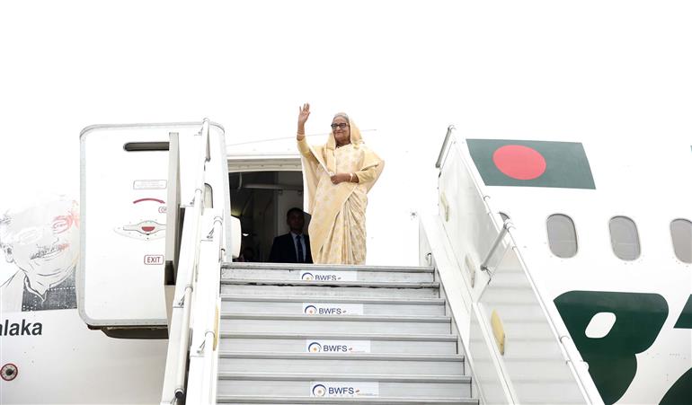 The Prime Minister of Bangladesh, Smt. Sheikh Hasina Departure to Bangladesh from Delhi Airport, in New Delhi on June 22, 2024.