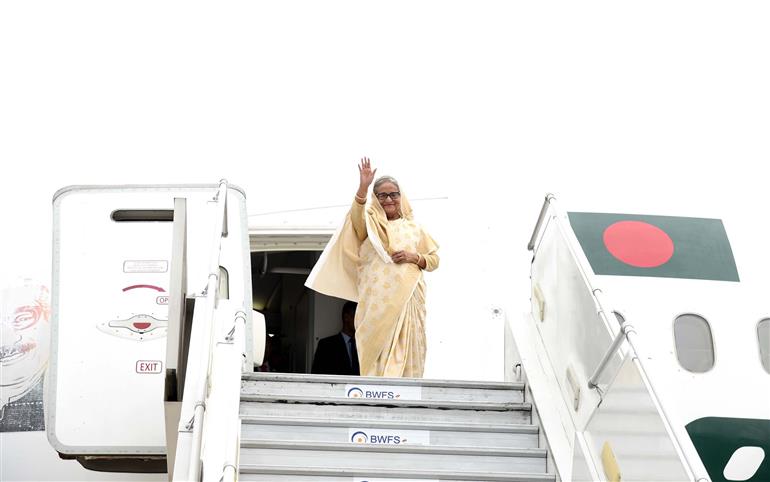 The Prime Minister of Bangladesh, Smt. Sheikh Hasina Departure to Bangladesh from Delhi Airport, in New Delhi on June 22, 2024.