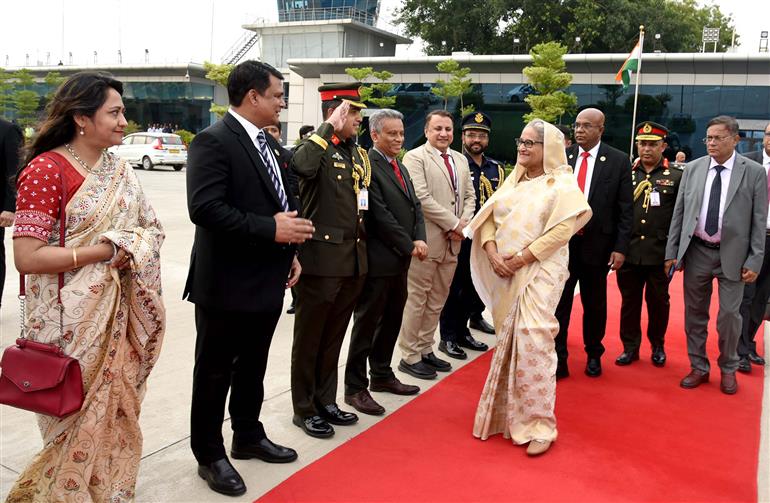 The Prime Minister of Bangladesh, Smt. Sheikh Hasina Departure to Bangladesh from Delhi Airport, in New Delhi on June 22, 2024.