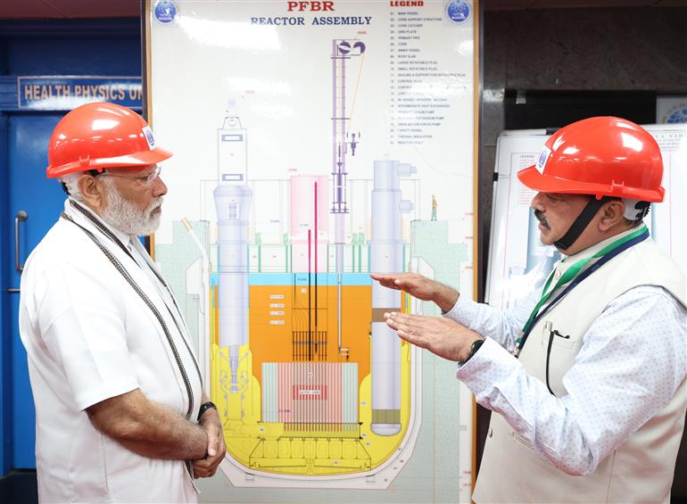 PM witnesses the initiation of core loading of India’s indigenous Prototype Fast Breeder Reactor (PFBR) of 500 MWe capacity at Kalpakkam, in Tamil Nadu on March 04, 2024.