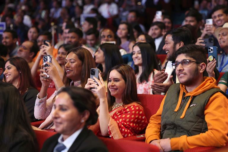 Gathering at the first ever National Creators Award ceremony in Bharat Mandapam, New Delhi on March 08, 2024. PM addressing on the occasion.