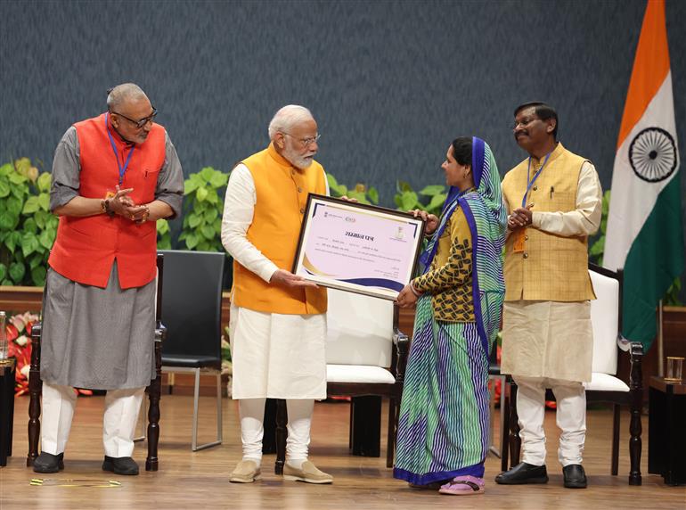 PM participates in Sashakt Nari - Viksit Bharat programme at Indian Agricultural Research Institute, Pusa, in New Delhi on March 11, 2024.