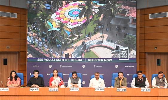 The Minister of State for Information and Broadcasting and Parliamentary Affairs, Dr. L. Murugan at the Curtain Raiser Press Conference on International Film Festival of India 2024 at National Media Centre, in New Delhi on November 11, 2024.