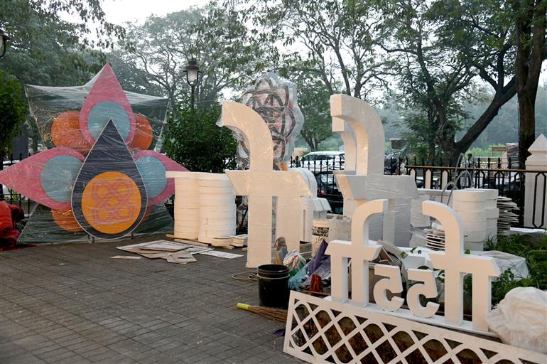 Glimpses of preparations for the 55th International Film Festival of India (IFFI), in Goa on November 18, 2024.