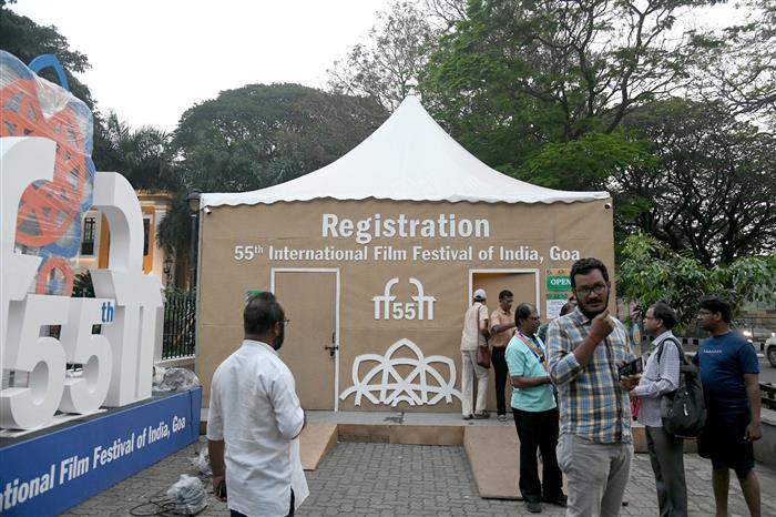 Glimpses of preparations for the 55th International Film Festival of India (IFFI), in Goa on November 18, 2024.