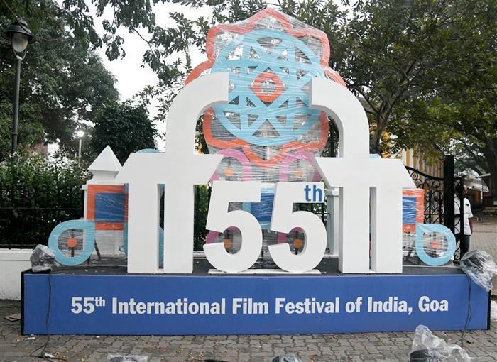 Glimpses of preparations for the 55th International Film Festival of India (IFFI), in Goa on November 18, 2024.