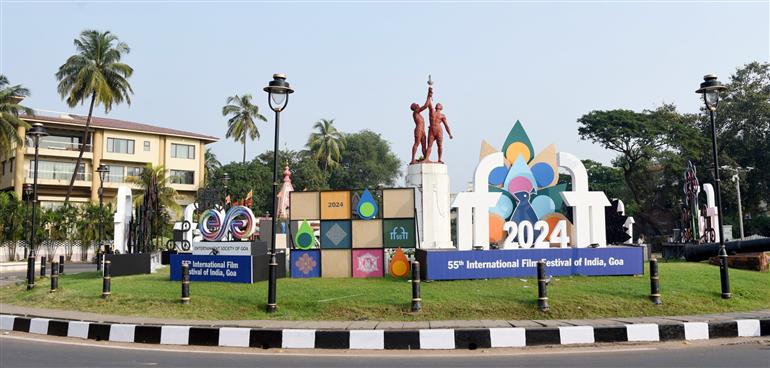 Glimpses of preparations for the 55th International Film Festival of India (IFFI), in Goa on November 19, 2024.