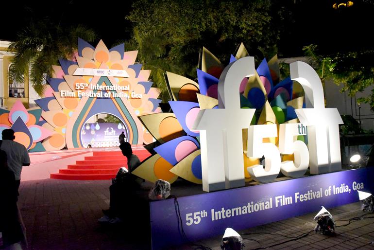 Glimpses of preparations for the 55th International Film Festival of India (IFFI), in Goa on November 19, 2024.