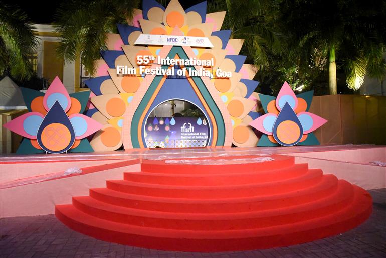 Glimpses of preparations for the 55th International Film Festival of India (IFFI), in Goa on November 19, 2024.