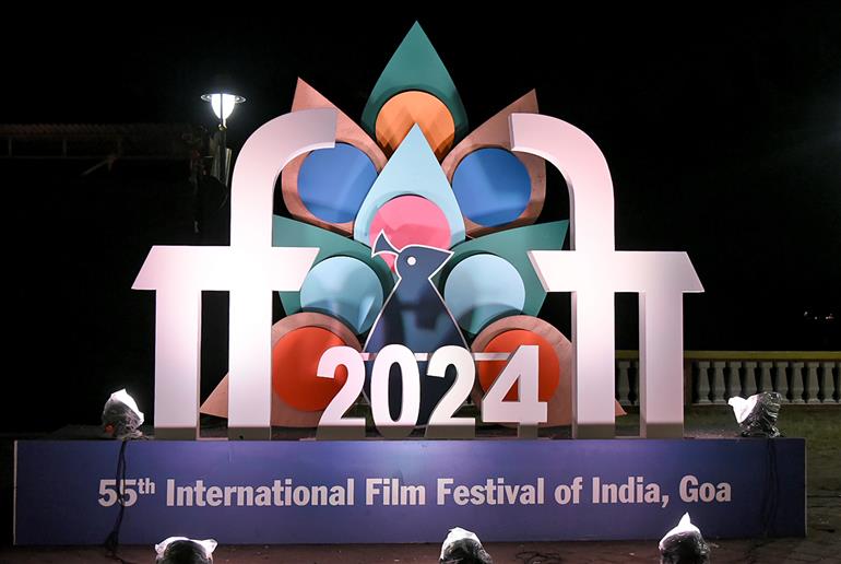 Glimpses of preparations for the 55th International Film Festival of India (IFFI), in Goa on November 19, 2024.