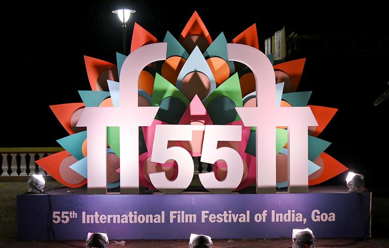 Glimpses of preparations for the 55th International Film Festival of India (IFFI), in Goa on November 19, 2024.