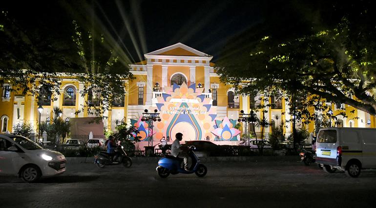 Glimpses of preparations for the 55th International Film Festival of India (IFFI), in Goa on November 19, 2024.